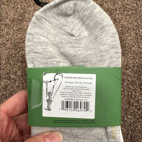 Kate Spade White and Yellow Low Cut Socks - Picture 4 of 4